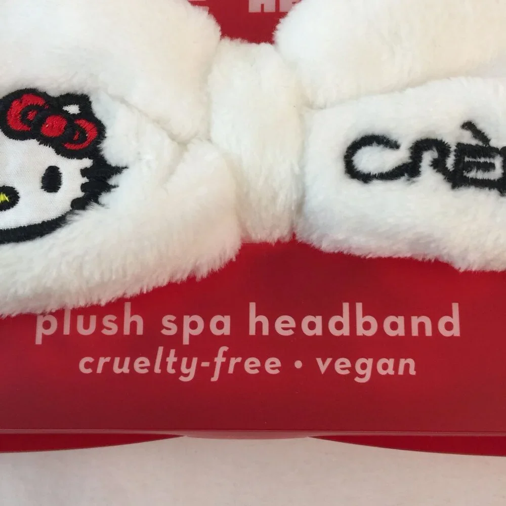 The Creme Shop Hello Kitty Plush Spa Headband White Red‎ Polka Dot NEW